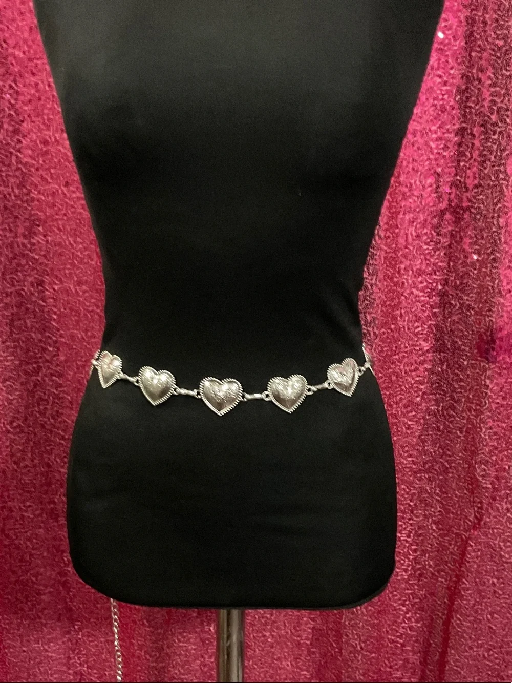 Silver Heart Link Waist Chain Belt - Women Accessories